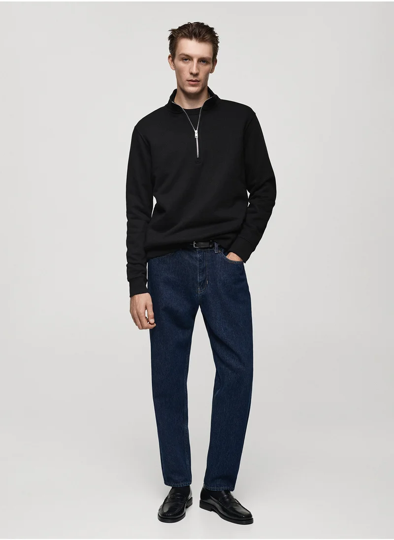 مانجو مان Winny Half Zip Detailed Sweatshirt