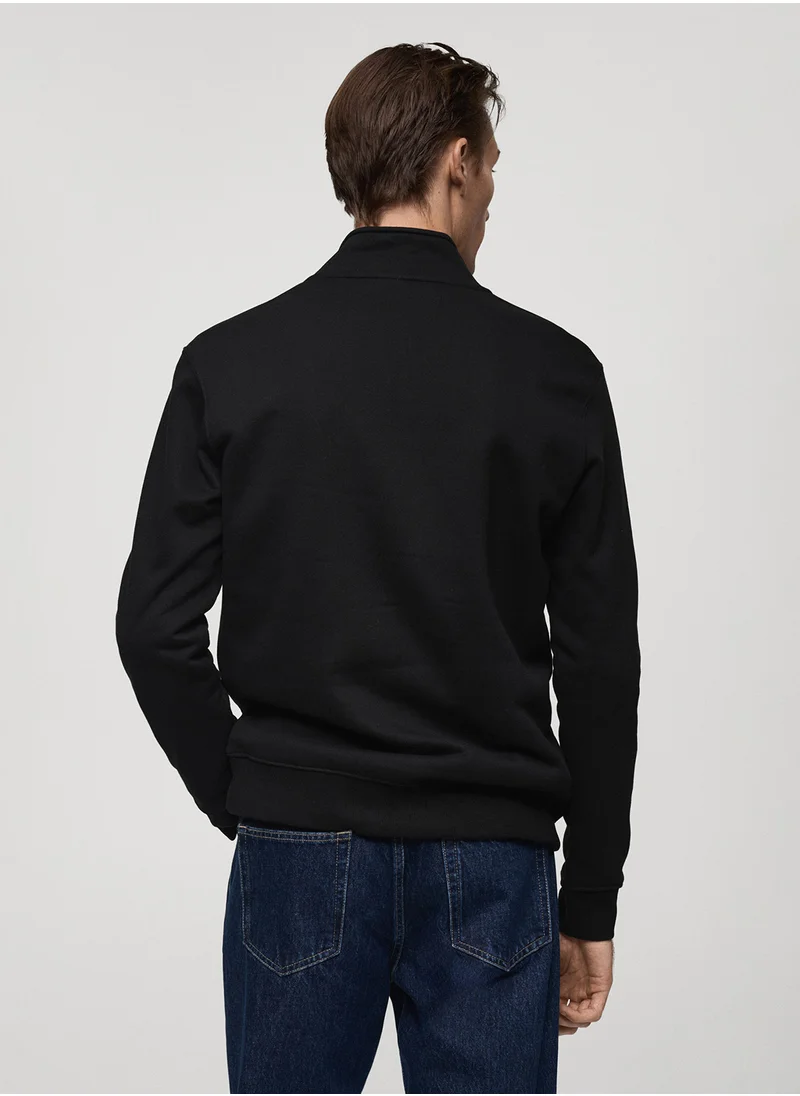 مانجو مان Winny Half Zip Detailed Sweatshirt