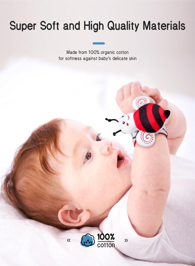 Infinno High Contrast Baby Toys Infant Rattle Socks and Wristband Set, Ideal Baby Sensery Toy Gifts for Newborn 0-12 Months, Perpect Black and White Toys for Boys and Girls As Baby Shower Gifts - Image 2