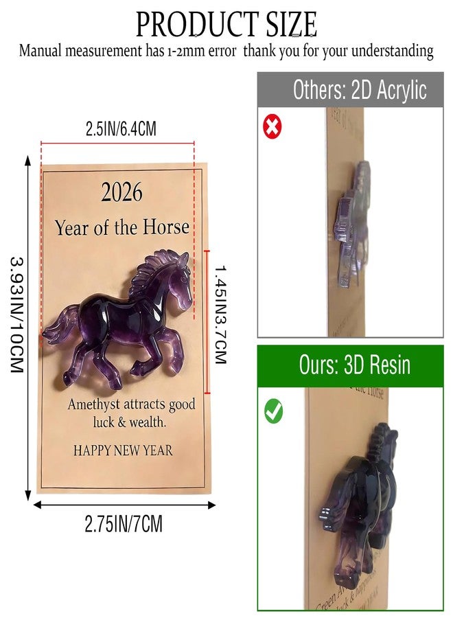 BADAO Little Horse Pocket Hug,Year of the Horse 2026 Gifts,3D Crystal Horse Figurine,A Symbol of Strength New Beginnings,HorseThemed Resin Ornament with Card,Symbolizing Good Luck, Peace and Happiness - Image 2