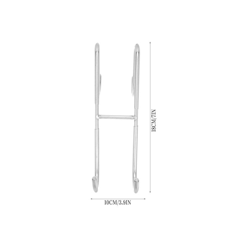 Stainless Steel S Shaped Door Hook 18cm Punch Free Glass Hanger 2 Towel Hooks for Bathroom Kitchen - Image 3