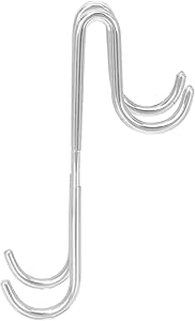 Stainless Steel S Shaped Door Hook 18cm Punch Free Glass Hanger 2 Towel Hooks for Bathroom Kitchen - Image 1