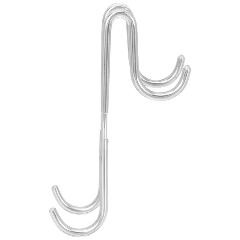 Stainless Steel S Shaped Door Hook 18cm Punch Free Glass Hanger 2 Towel Hooks for Bathroom Kitchen - Image 2