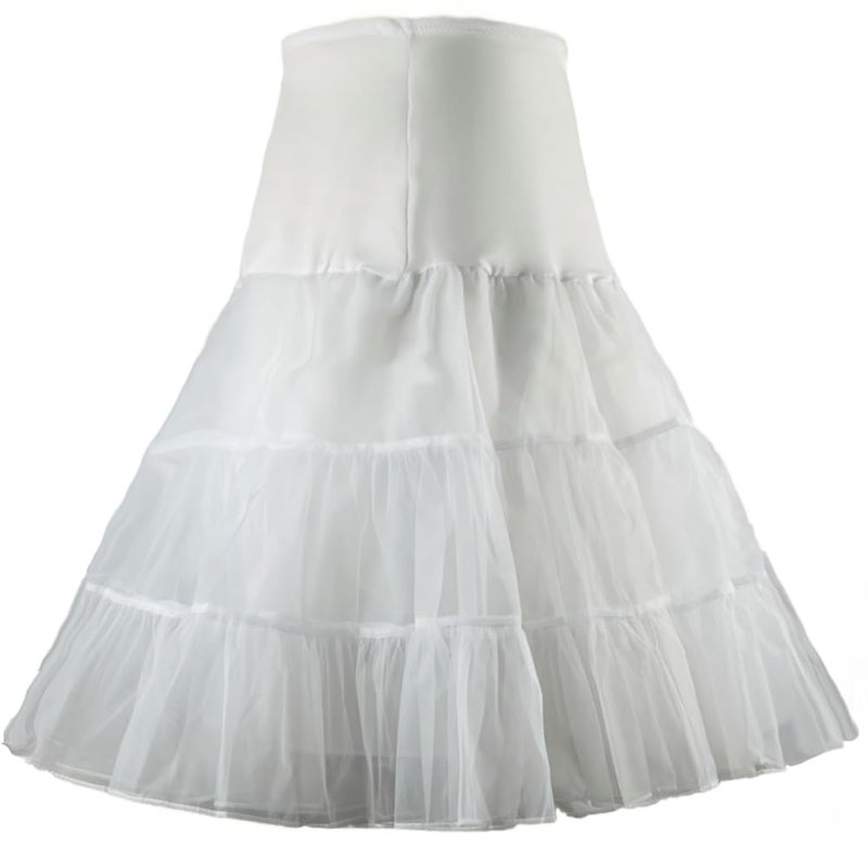 RULTA Women's 50s Vintage Petticoat 26" Crinoline Rockabilly Tutu Skirt Slip S-Lâ€¦ (US,Medium,White) - Image 2