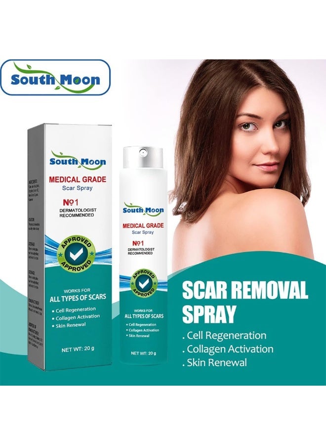 SOUTH MOON Medical Grade Scar Spray, Reduce Scars and Smooth Skin 20g - Image 3