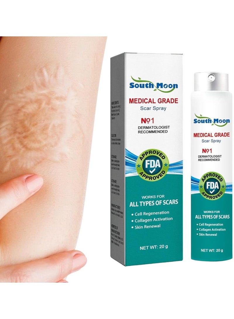 SOUTH MOON Medical Grade Scar Spray, Reduce Scars and Smooth Skin 20g - Image 2