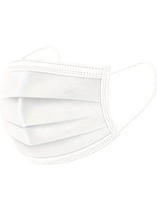 WHITE DISPOSABLE PROTECTIVE FACE MASK 50'S