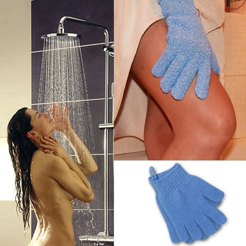 Evridwear Exfoliating Glove for Shower Man and Women, Dual Texture Bath Body Scrub Gloves Dead Skin Cell Remover forHome Spa, Massage,with Hanging Loop (1 Pair Moderate) - Image 3