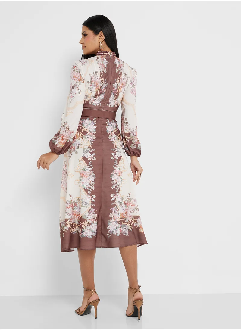 Khizana Abstract Print Dress