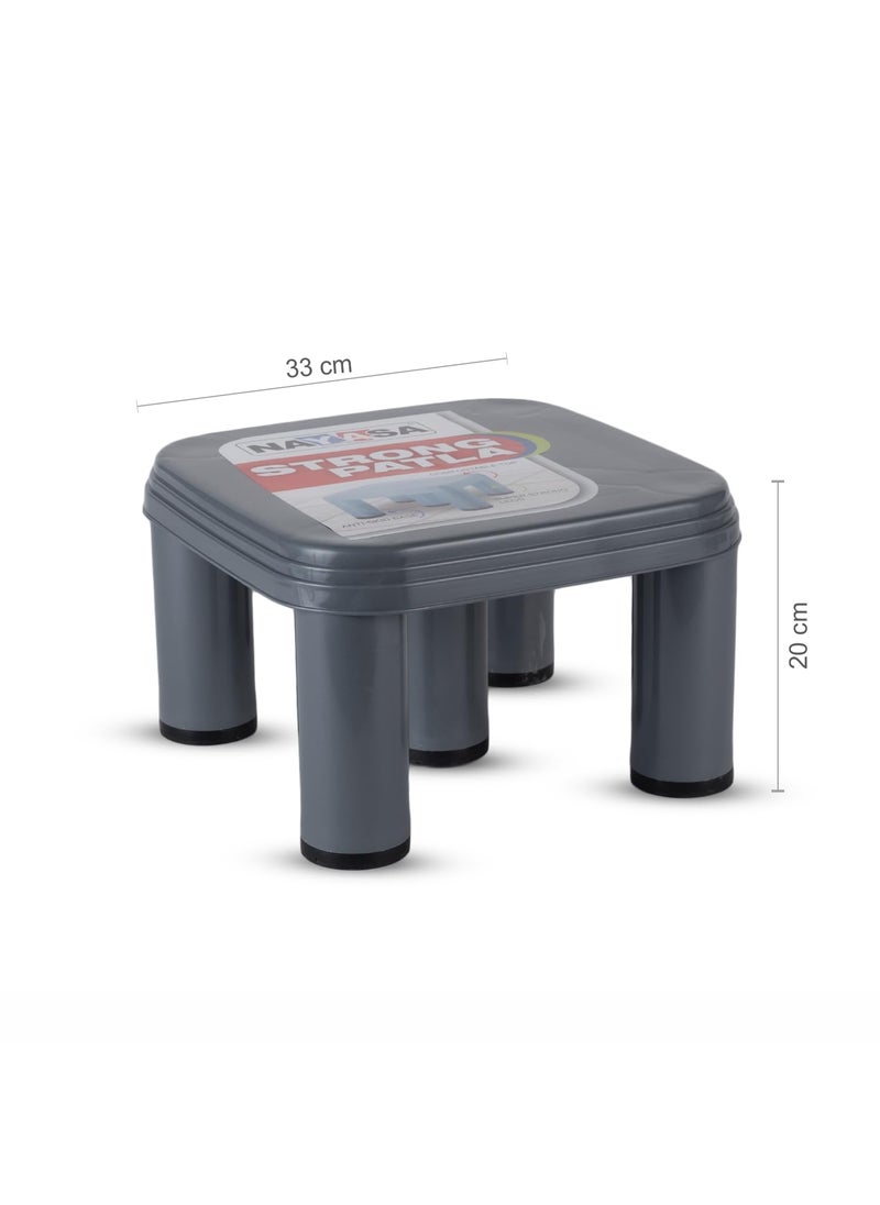 NAYASA Nayasa Strong No 517 | Durable Stool for Home | Light Weight Stool | Multipurpose Stool | Stool for Kitchen and Bathroom | Grey  - Image 3