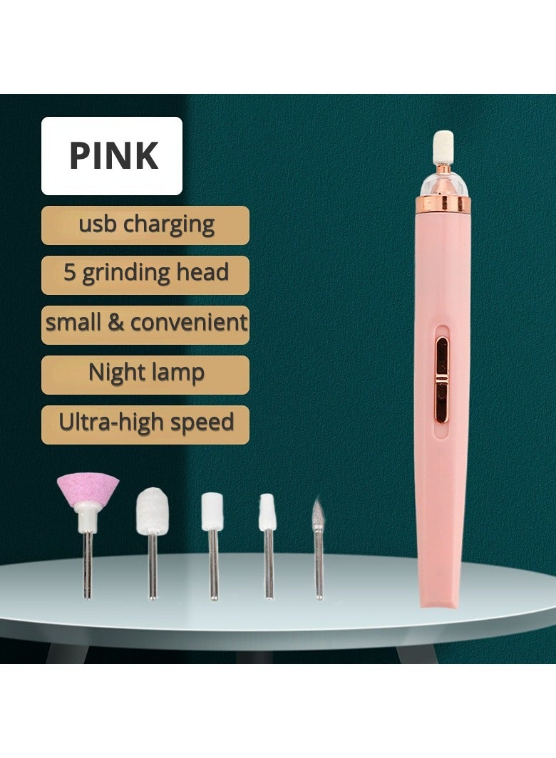 5 In 1 Electric Nail Drill Portable Electric Nail File Kit for Gel Nails Home Nails and Acrylic Nails - Image 1