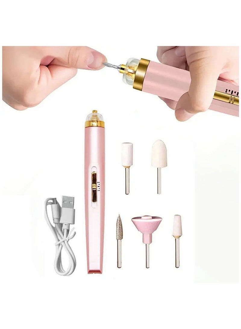 5 In 1 Electric Nail Drill Portable Electric Nail File Kit for Gel Nails Home Nails and Acrylic Nails - Image 2