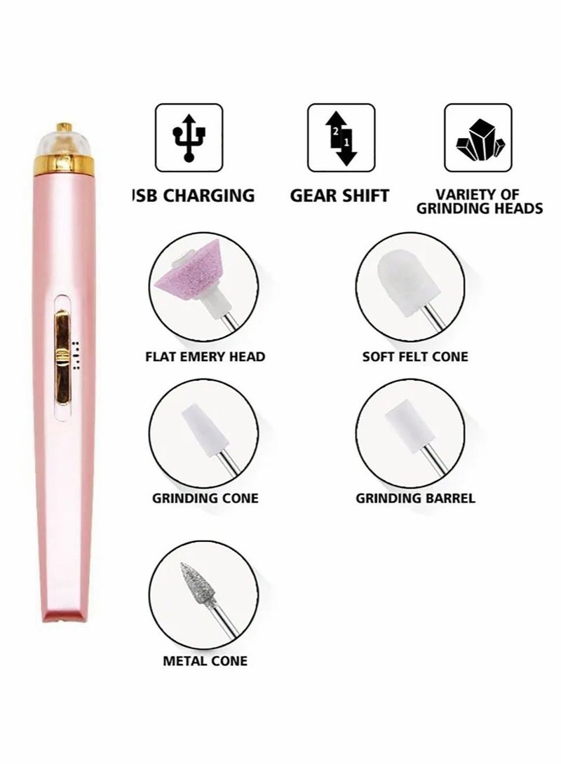 5 In 1 Electric Nail Drill Portable Electric Nail File Kit for Gel Nails Home Nails and Acrylic Nails - Image 3