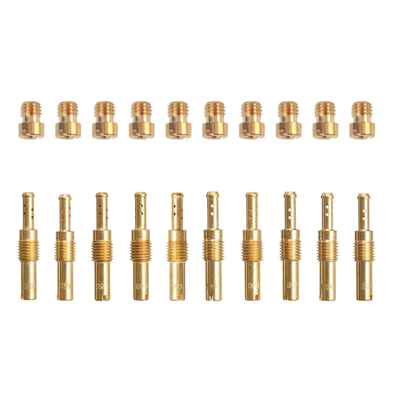 20pcs Jets kit 10Pcs Carburetor Main Jets and 10Pcs Slow Pilot Jets for PWK Keihin OKO CVK PWM