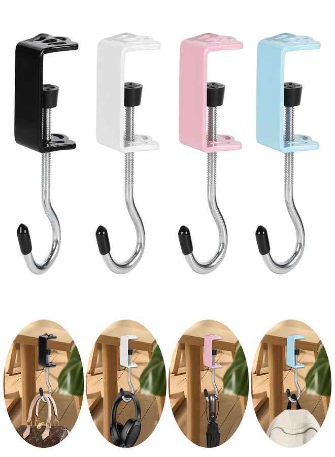 Gelobo 4 Pack Heavy-Duty Purse Hooks for Table & Desk - 50lb Capacity High-Strength Alloy Hanger, Multi-Use Organizer for Handbag, Backpack, Headphone, Space-Saving Office Table Accessories (Multicolor) - Image 1