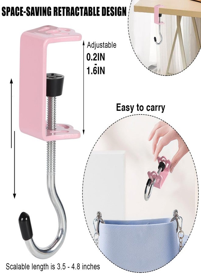 Gelobo 4 Pack Heavy-Duty Purse Hooks for Table & Desk - 50lb Capacity High-Strength Alloy Hanger, Multi-Use Organizer for Handbag, Backpack, Headphone, Space-Saving Office Table Accessories (Multicolor) - Image 2