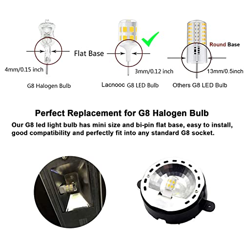 Lacnooe G8 Led Bulb Dimmable, 3W T4 Led Bulb, 20-25W Halogen Equivalent, Warm White 3000K, 120V Puck Light Bulbs for Under Cabinet Light, Under Counter Kitchen Lighting, 6-Pack - Image 3