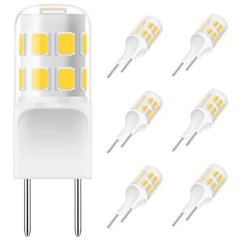 Lacnooe G8 Led Bulb Dimmable, 3W T4 Led Bulb, 20-25W Halogen Equivalent, Warm White 3000K, 120V Puck Light Bulbs for Under Cabinet Light, Under Counter Kitchen Lighting, 6-Pack - Image 1