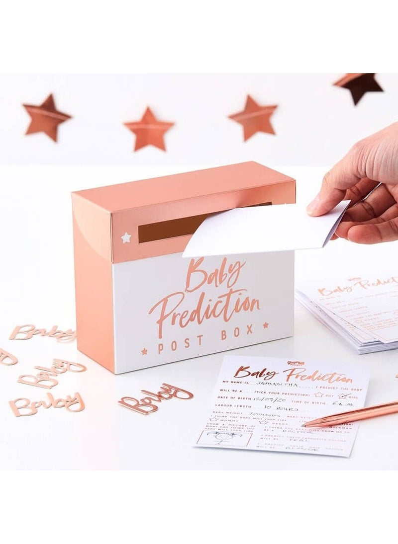 Ginger Ray Baby Prediction Post Box White Rose Gold - Image 2