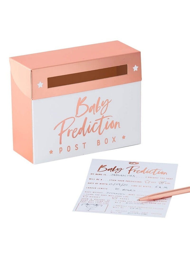 Ginger Ray Baby Prediction Post Box White Rose Gold - Image 1