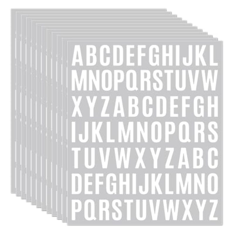 1 Inch White Vinyl Letter Stickers 780-Count Waterproof Self-Adhesive Alphabet Decals - Easy Peel-and-Stick for Indoor Outdoor Signs Crafts Walls - Image 1