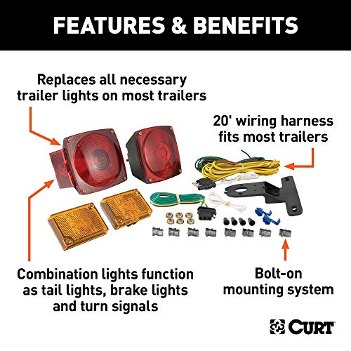 CURT 53540 Replacement Trailer Light Kit, Combination Lamps, Side Markers, Wiring - Image 3