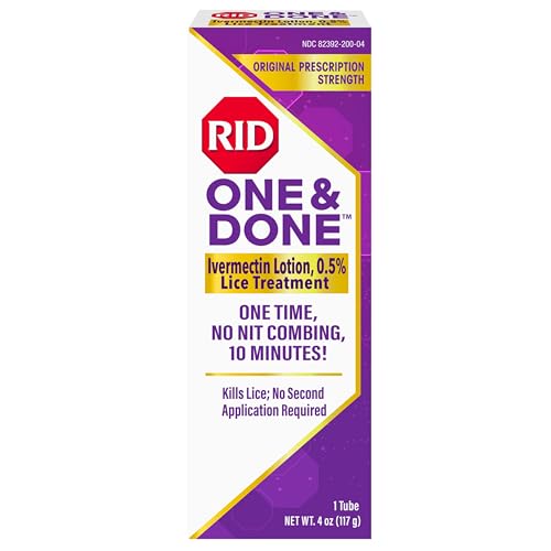 RID One Done Just One Application Head Lice Treatment No Combing Required Prescription Strength Ivermectin Lotion for Children Adults Eliminates Super Lice Renders Eggs Non Viable - Image 1