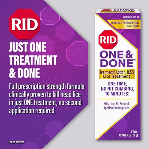 RID One Done Just One Application Head Lice Treatment No Combing Required Prescription Strength Ivermectin Lotion for Children Adults Eliminates Super Lice Renders Eggs Non Viable - Image 3
