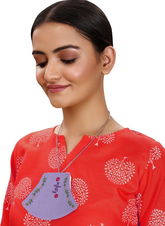 MASQ By Q-One 4 Layer Washable, Reusable, Size Adjustable, Anti-Bacterial (BFE>99%) Embroidered Cotton Cloth Face Mask Combo for Women, Girls with Ear Adjusters, 1 Detachable Chain (Large-Pack of 3) - Image 5
