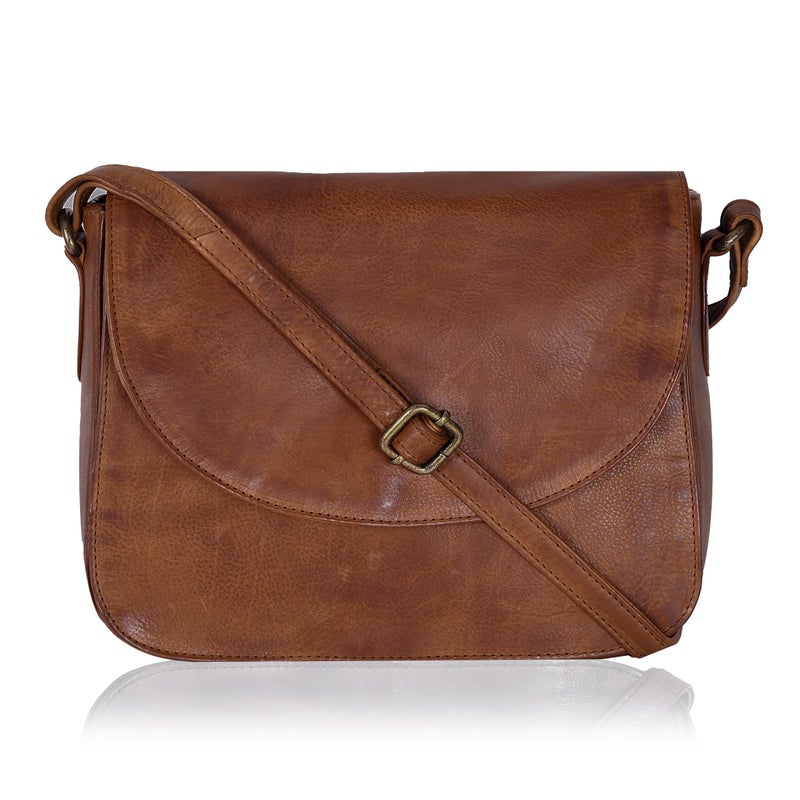 Ozora Handmade Leather Crossover Purse/Bag for Women with Adjustable Strap, YKK Zippers & Spacious Pockets - Image 1