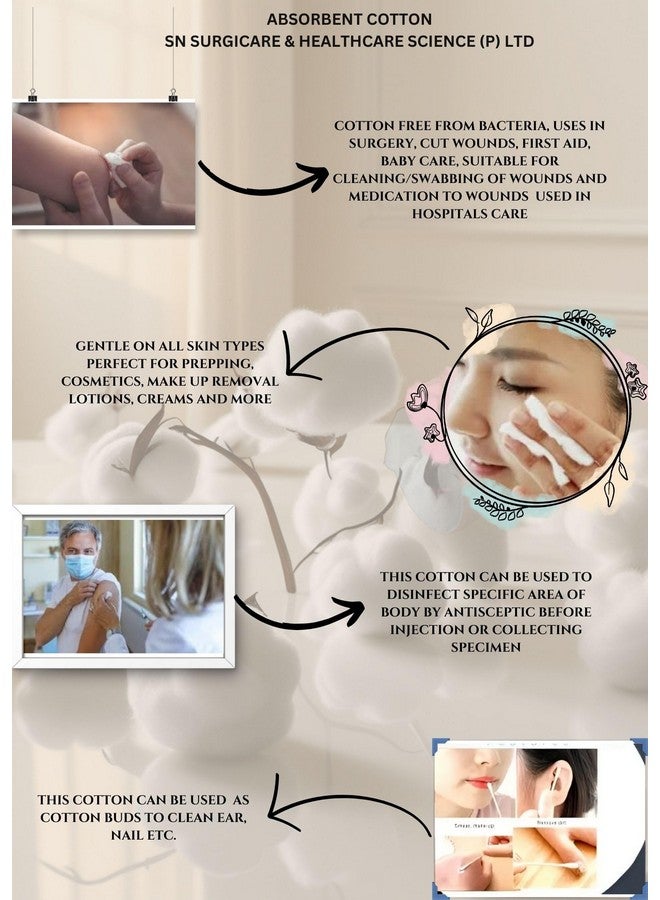 Absorbent Cotton Roll-400 GMS NETT (Ideal for Makeup Removal,Medical Use - WHO-GMP & ISO Certified) - Image 4