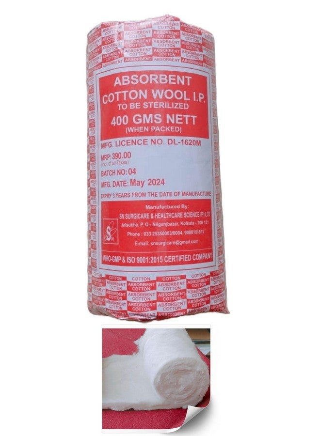 Absorbent Cotton Roll-400 GMS NETT (Ideal for Makeup Removal,Medical Use - WHO-GMP & ISO Certified) - Image 2