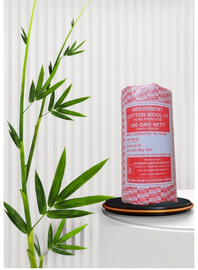 Absorbent Cotton Roll-400 GMS NETT (Ideal for Makeup Removal,Medical Use - WHO-GMP & ISO Certified) - Image 1