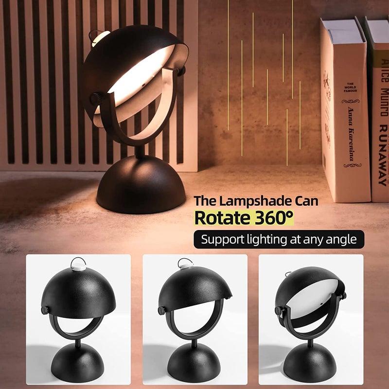 OneLeaf Cordless Table Lamp Modern LED HangableWaterproof Rechargeable Battery Touch Desk lamp CampBlack Modern - Image 3