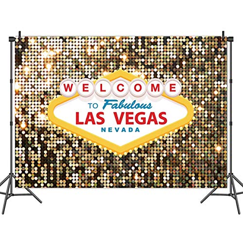 Fanghui Welcome to Las Vegas Photo Background Fabulous Casino Poker Movie Themed Photography Backdrops 5x3ft Vintage Costume Dress-up Birthday Prom Ceremony Baby Shower Banner Supplies Props Vinyl - Image 2