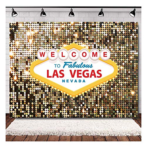 Fanghui Welcome to Las Vegas Photo Background Fabulous Casino Poker Movie Themed Photography Backdrops 5x3ft Vintage Costume Dress-up Birthday Prom Ceremony Baby Shower Banner Supplies Props Vinyl - Image 5