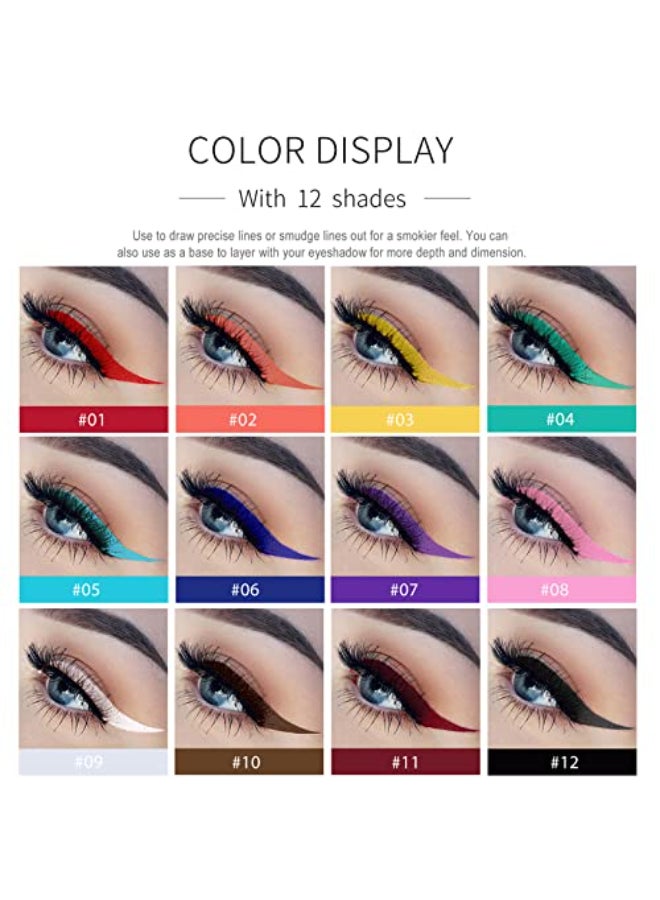 DekRion Liquid Eyeliner Eyeliner Liquid Longlasting Colored Eyeliners White Black Red Brown Green Purple Waterproof Highpigmented Colorful Eyeliners for Eye Makeup1PC - Image 4