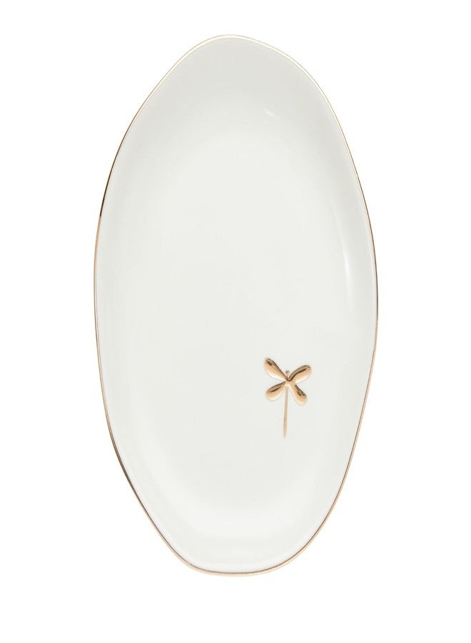 InnoBeta Dragonfly Gifts for Women, 4.75" Ceramic Jewelry Ring Dish Tray - Image 1