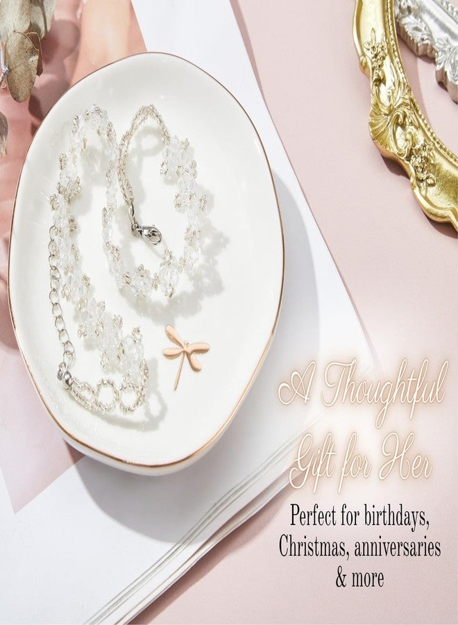 InnoBeta Dragonfly Gifts for Women, 4.75" Ceramic Jewelry Ring Dish Tray - Image 2