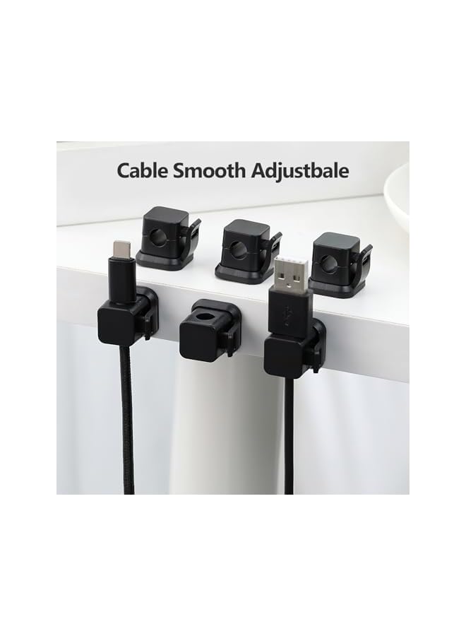 Green Tiger 6 Pcs Cable Organizer - Multipurpose USB Cable Holder, Phone Charging Cable Keeper, Useful for Power Cords, USB Cables, TV Cables for Home, Office, Car, Desk, Nightstand (Black) - Image 5