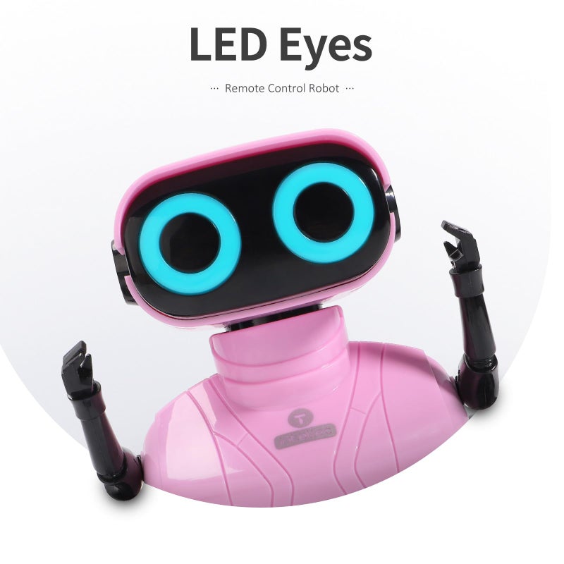 GILOBABY Robot Toys, Remote Control Robot Toy, RC Robots for Kids with LED Eyes, Flexible Head & Arms, Dance Moves and Music, Birthday Gifts for Girls Age 3+ Years (Pink) - Image 3