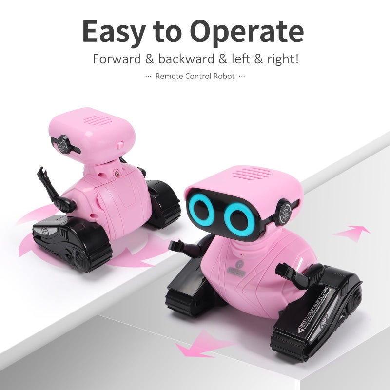 GILOBABY Robot Toys, Remote Control Robot Toy, RC Robots for Kids with LED Eyes, Flexible Head & Arms, Dance Moves and Music, Birthday Gifts for Girls Age 3+ Years (Pink) - Image 4