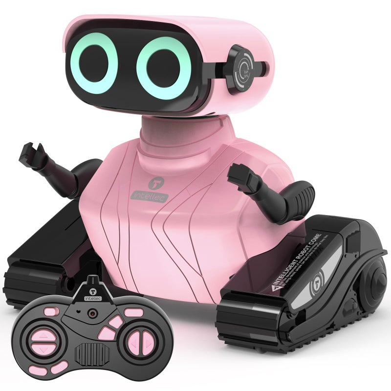 GILOBABY Robot Toys, Remote Control Robot Toy, RC Robots for Kids with LED Eyes, Flexible Head & Arms, Dance Moves and Music, Birthday Gifts for Girls Age 3+ Years (Pink) - Image 1