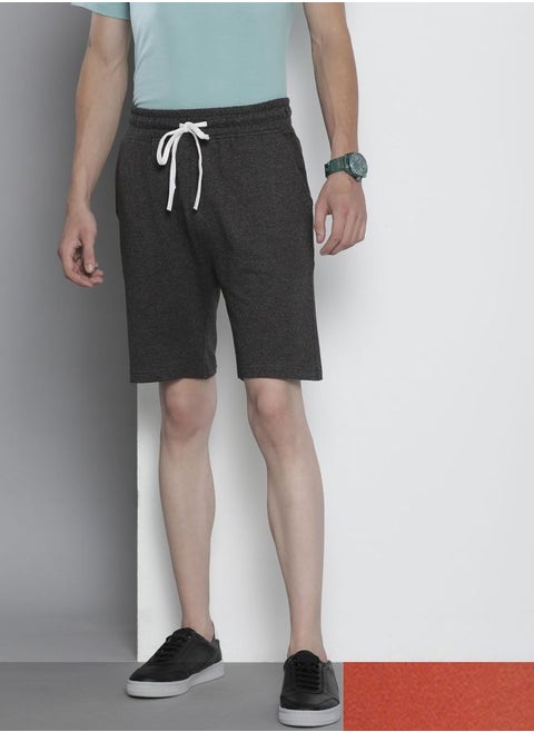 Men Regular Fit Placement Embroidery Mid-Rise Knitted Shorts