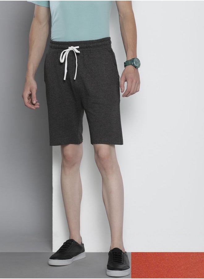 The Indian Garage Co Men Regular Fit Placement Embroidery Mid-Rise Knitted Shorts  - Image 1