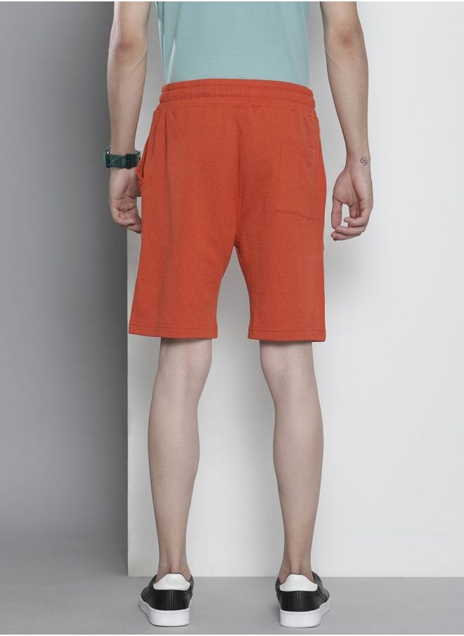 The Indian Garage Co Men Regular Fit Placement Embroidery Mid-Rise Knitted Shorts  - Image 3