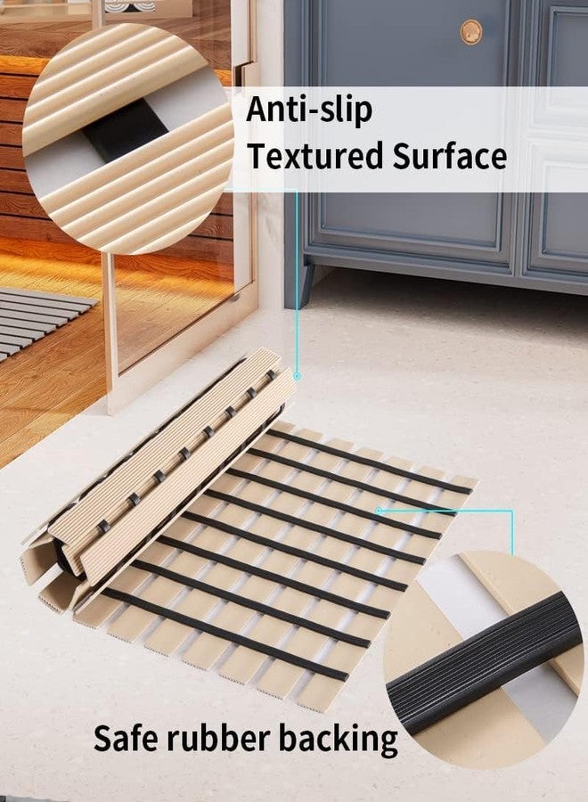 Eurotex Shower-Mat Non Slip, Heavy Duty Bathtub-Mat Curlable Quick Drain Sturdy Bath Tub Mat Without Suction Cups for Indoor Outdoor Use (Beige) - Image 3