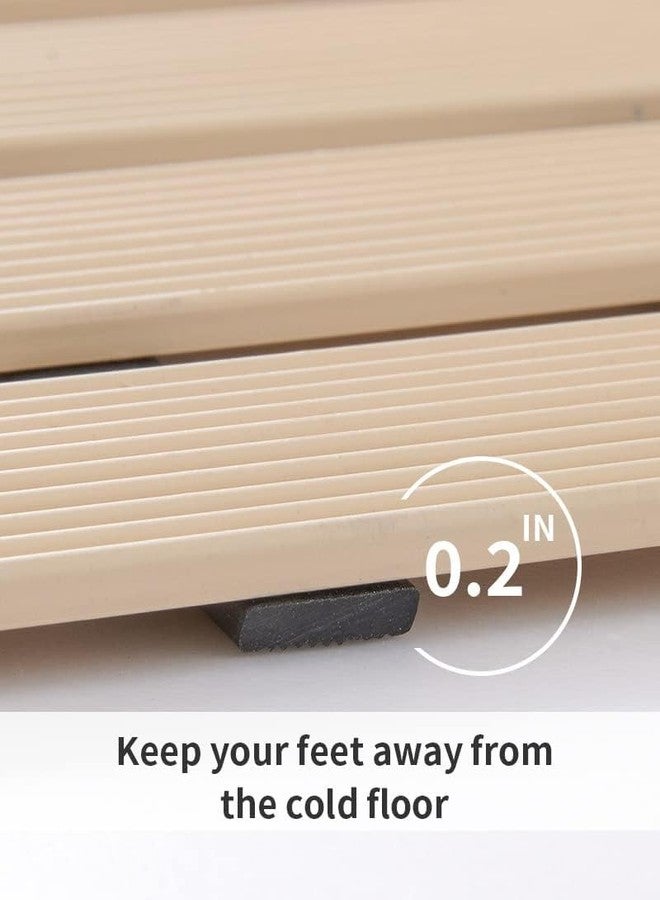 Eurotex Shower-Mat Non Slip, Heavy Duty Bathtub-Mat Curlable Quick Drain Sturdy Bath Tub Mat Without Suction Cups for Indoor Outdoor Use (Beige) - Image 5