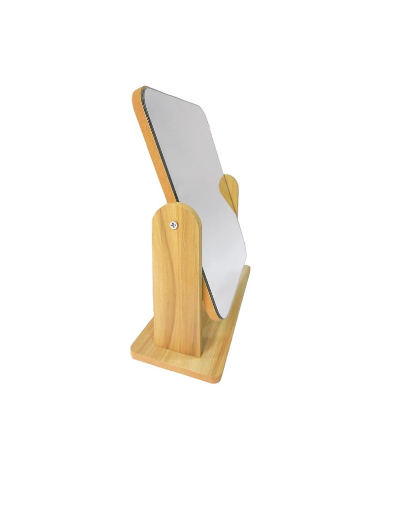 DOOR STEP SHOPPING DOOR STEP SHOPPING Wooden Square One Sided Makeup Mirror Glass Table top Vanity Mirror  - Image 4