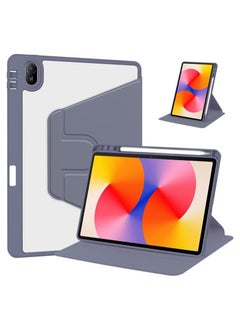 VKL Clear Back Case Compatible with Huawei MatePad SE 11 inch 2024 with Pen Holder, 360 Degree Swivel Stand Flip Smart Tablet Cover Auto Sleep/Wake Case (Lavender)  - Image 1